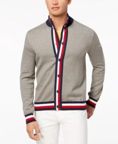 Shop Tommy Hilfiger Men's Gordon Cardigan, Created For Macy's In Frost Grey
