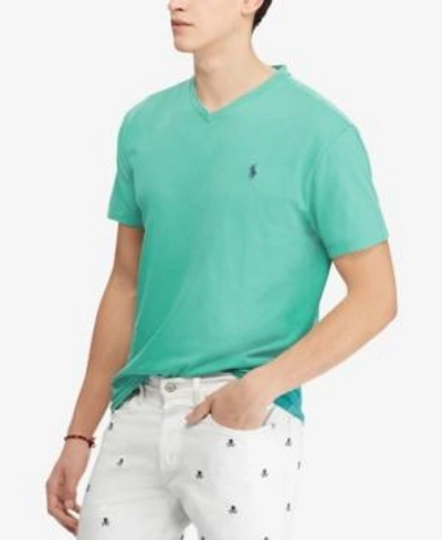 Shop Polo Ralph Lauren Men's Big And Tall Classic-fit V-neck Short-sleeve Cotton Jersey T-shirt In Diver Green