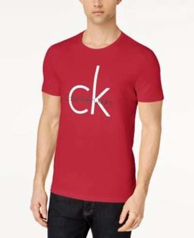 Shop Calvin Klein Jeans Est.1978 Men's Classic Ck Logo-print T-shirt In Red Clash