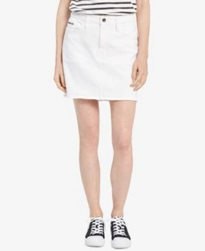 Shop Calvin Klein Jeans Est.1978 Denim Mini Skirt In Glass White