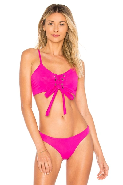 Shop Mara Hoffman Scarlett Bikini Top In Fuchsia