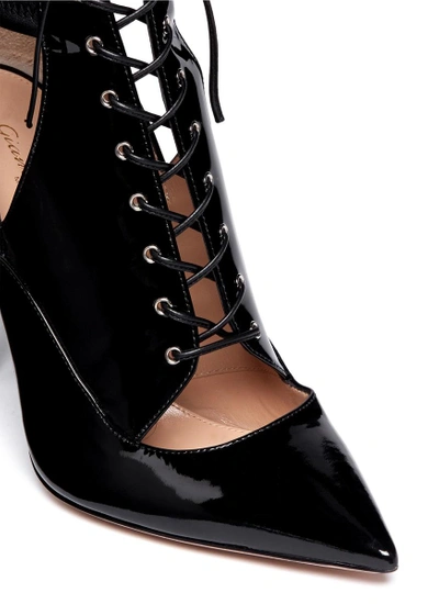 Shop Gianvito Rossi Cut Out Patent Leather Boots