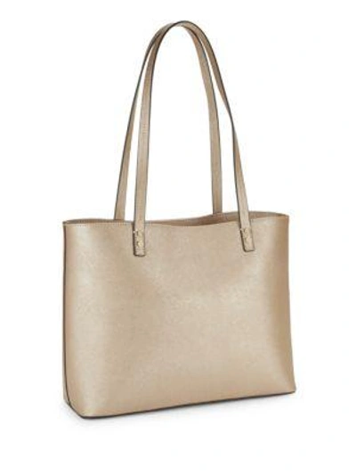 Shop Karl Lagerfeld Maybelle Leather Tote In White
