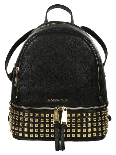 Shop Michael Kors Rhea Studded Backpack In Black