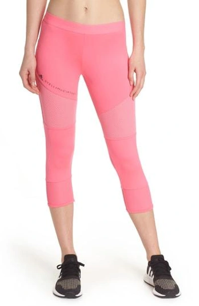 Shop Adidas By Stella Mccartney Performance Essentials Crop Leggings In Solar Pink