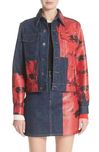 Shop Calvin Klein 205w39nyc X Andy Warhol Foundation Dennis Hopper Denim Jacket In Blue Molten Lava