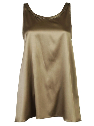 Shop Brunello Cucinelli Bronze-tone Stretch Top In Oro