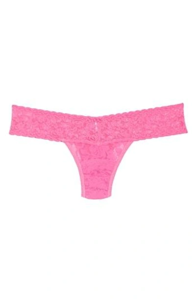 Shop Hanky Panky Signature Lace Low Rise Thong In Hibiscus P
