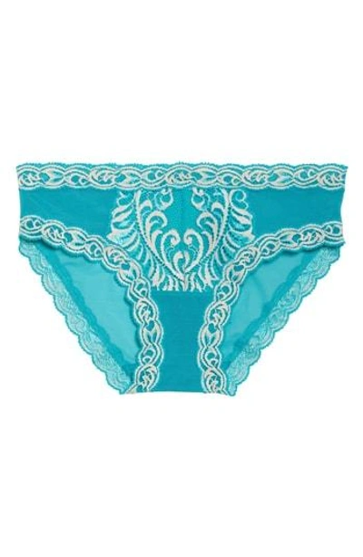Shop Natori Feathers Hipster Briefs In Turquoise/ Moonlight