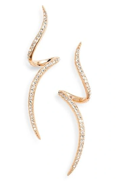 Shop Nadri Citron Linear Drop Earrings In Rose Gold