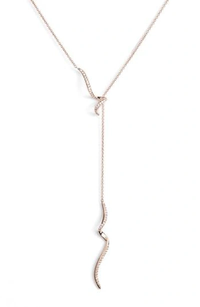 Shop Nadri Citron Crystal Y-necklace In Rose Gold