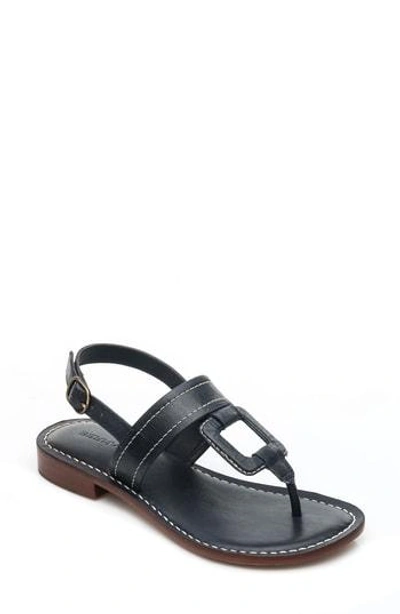 Shop Bernardo Tegan Sandal In Navy Leather
