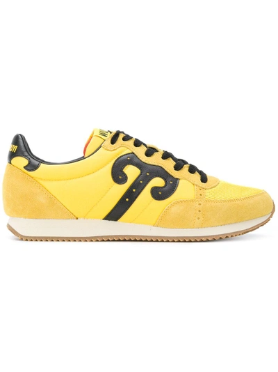 Shop Wushu Tiantan Lace-up Sneakers In Yellow & Orange