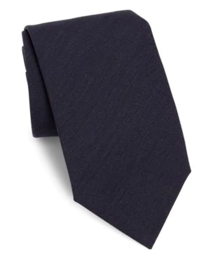 Shop Brunello Cucinelli Striped Wool Tie In Medium Grey