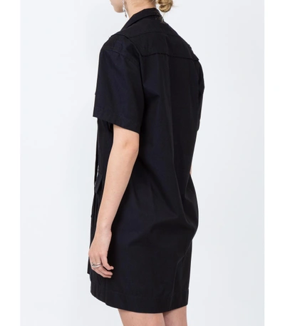 Shop Sacai Black Cotton Twill Dress