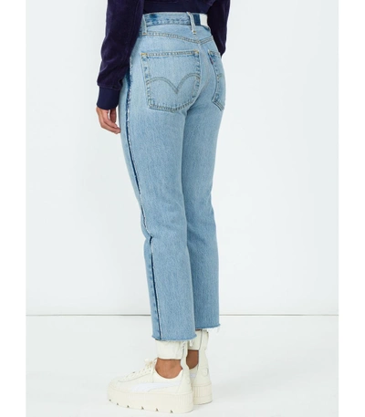 Shop Re/done Blue High Rise Relaxed Crop Jeans