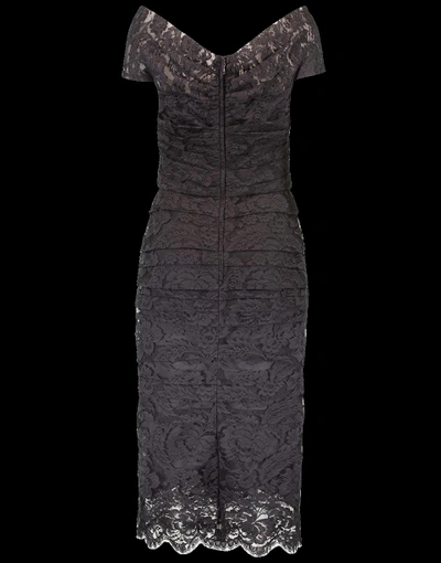 Shop Dolce & Gabbana Lace Ruched Dress In Black