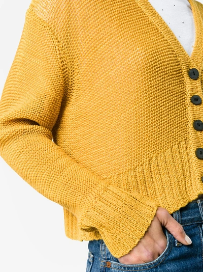 Shop Simon Miller Izee Open Knit Cardigan In Yellow&orange