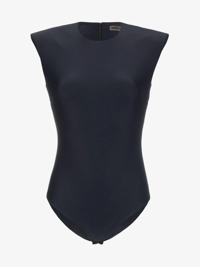 Shop Versace Sleeveless Fitted Body Suit In Black