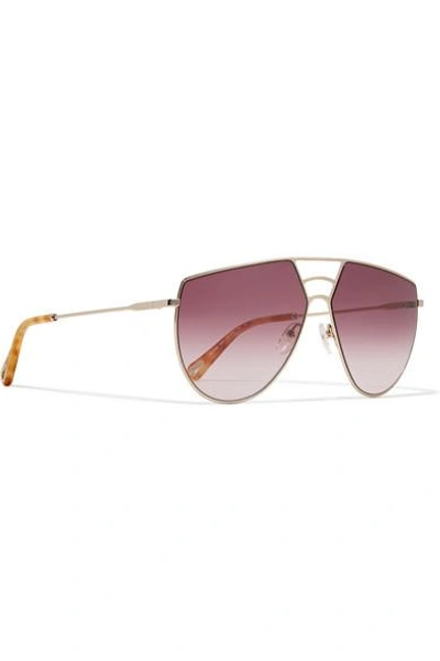 Shop Chloé Aviator-style Gold-tone Sunglasses