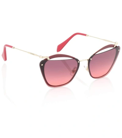 Shop Miu Miu Cat-eye Sunglasses In Red