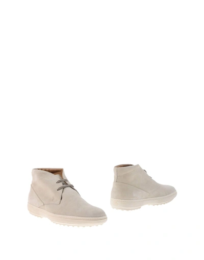 Shop Tod's Man Ankle Boots Off White Size 11 Soft Leather