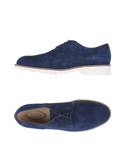 Shop Tod's Laced Shoes In Dark Blue