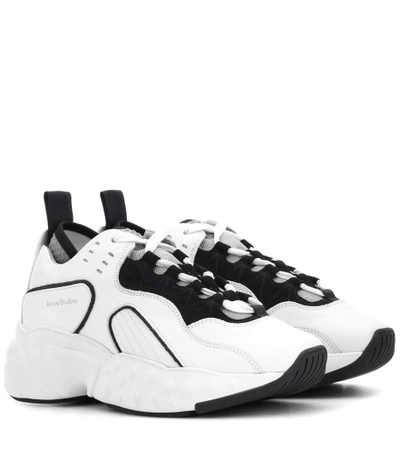 Shop Acne Studios Manhattan Leather Sneakers In White