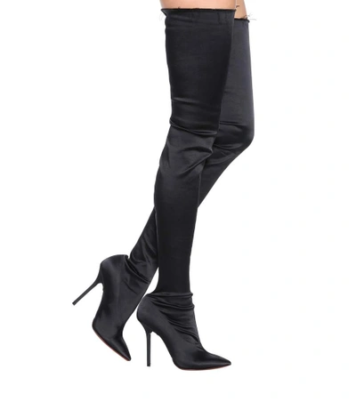 Shop Vetements Over-the-knee Sock Boots In Black