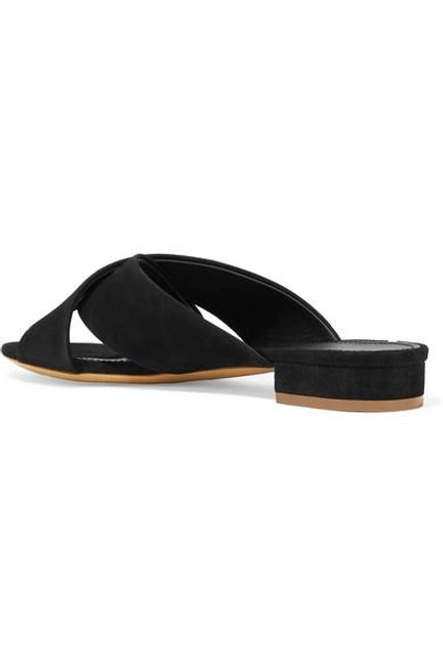 Shop Mansur Gavriel Suede Mules In Black