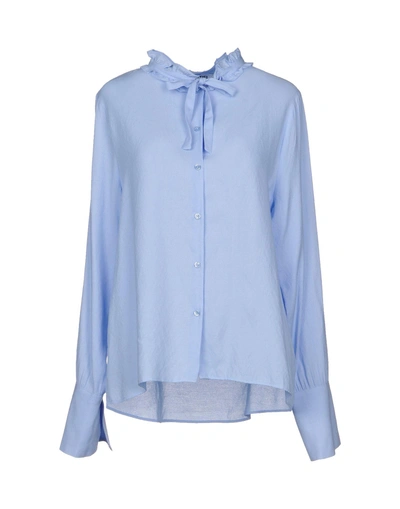 Shop Essentiel Antwerp Shirts & Blouses With Bow In Sky Blue