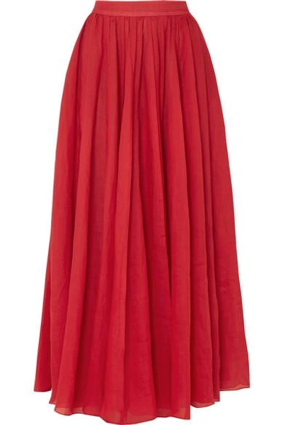 Shop Three Graces London Arlene Ramie Maxi Skirt In Red