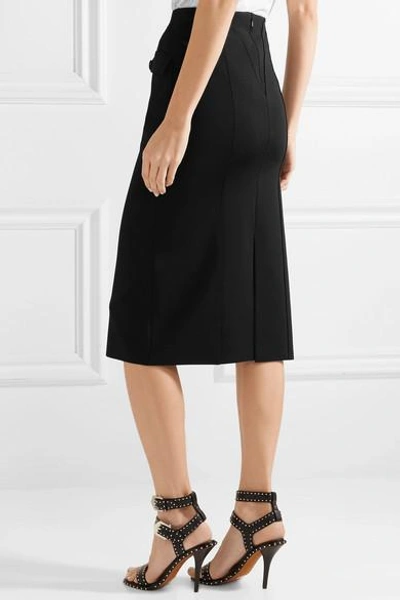 Shop Givenchy Crepe Midi Skirt In Black