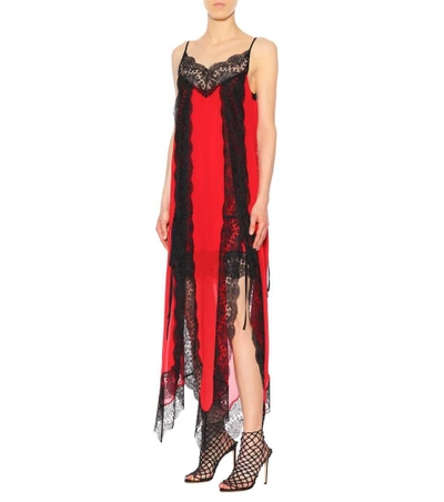 Shop Christopher Kane Silk And Lace Slip Dress