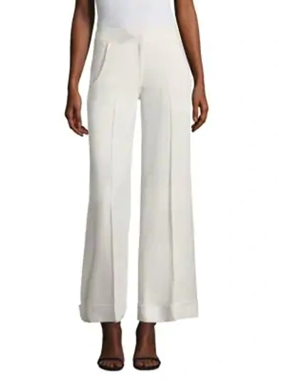 Shop Derek Lam Cropped Wide-leg Trousers In Silk White