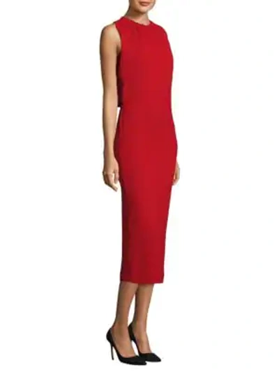 Shop Derek Lam Shirred Midi Dress In Red