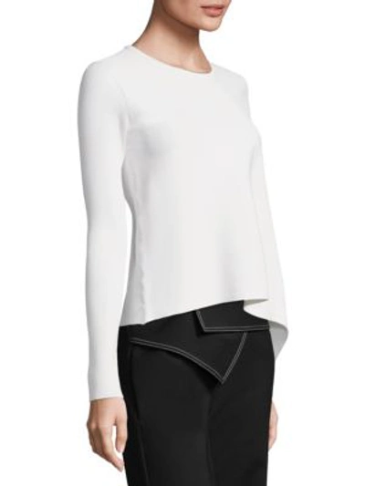 Shop Derek Lam Long-sleeve Crewneck Sweater In White