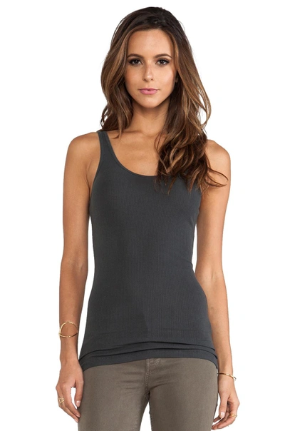 Shop James Perse The Daily Racer Tank In Carbon