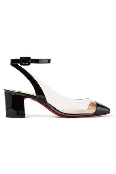 Shop Christian Louboutin Asticocotte 55 Patent-leather And Pvc Pumps In Black