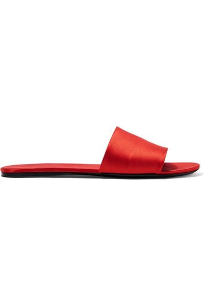 Shop The Row Ellen Satin Slides In Red