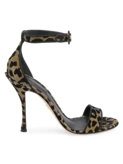 Shop Dolce & Gabbana Leopard Print Stiletto Sandals In Multi