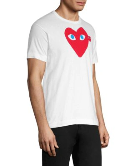 Shop Comme Des Garçons Play Red Heart Tee In White