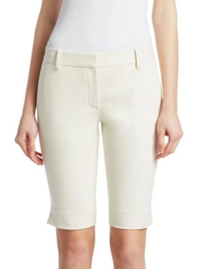 Shop Theory Basic Capri Shorts In Ivory