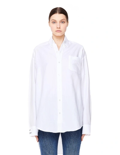 Shop Vetements Women's Oversized Cotton Shirt In White