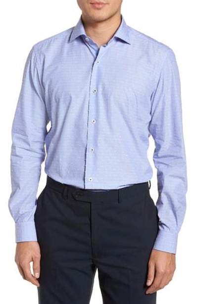 Shop Culturata Tailored Fit Soft Touch Fil Coupe Sport Shirt In Blue