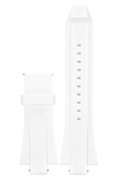 Shop Michael Kors Dylan 28mm Silicone Watch Strap In White