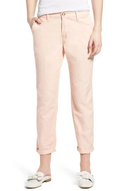 Shop Ag Caden Crop Twill Trousers In Sulfur Prism Pink