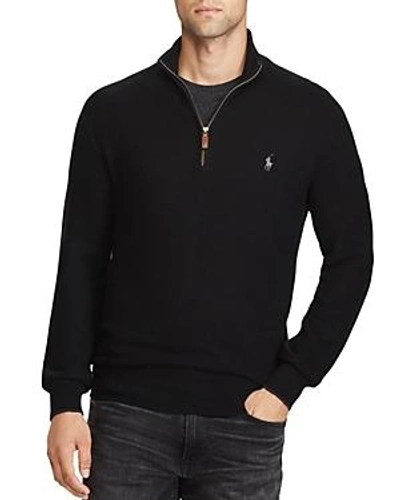 Shop Polo Ralph Lauren Cotton Half-zip Sweater In Green/black
