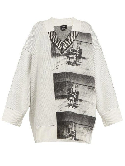 Calvin Klein 205w39nyc + Andy Warhol Foundation Oversized Printed  Waffle-knit Sweater In White | ModeSens