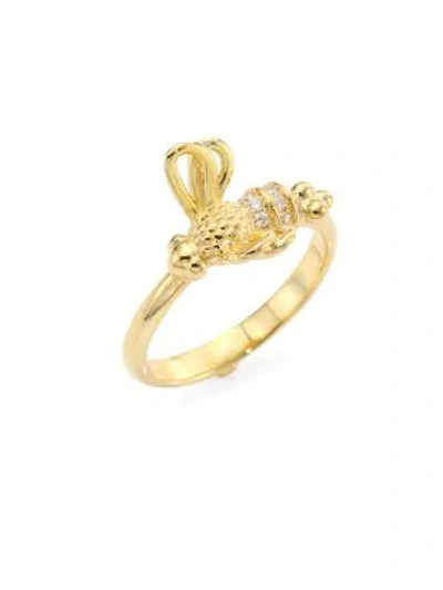 Shop Temple St Clair Women's Garden Of Earthly Delights Diamond & 18k Yellow Gold Bee Ring